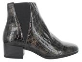 Gabor Botki damskie - skórzane lakierowane, wsuwane - rozmiar 36 - czarne