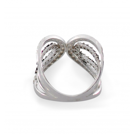 NOWOCZESNY PIERŚCIONEK Z CZARNYMI CYRKONIAMI PRÓBA SREBRA 925 na Arena.pl