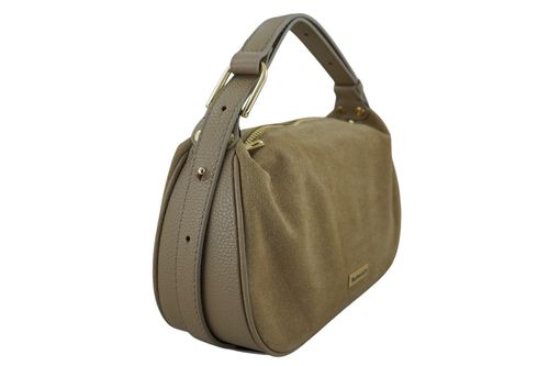 Elegancka torebka zamszowa na ramię - Beżowa na Arena.pl