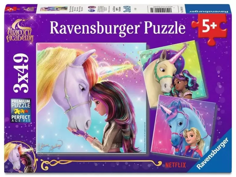 Puzzle 3x49 Unicorn Academy zdjęcie 1