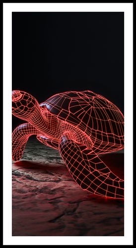 Plakat 50x100cm Neonowy Żółw na Arena.pl
