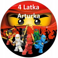 Opłatek na tort Lego Ninja Ninjago Klocki Tekst Gratis