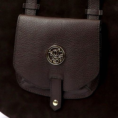 Torebka skórzana zamszowa A4 Gregorio shopper klasyczna 1729 ciemny brąz na Arena.pl