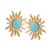 kolczyki słoneczka z turkusową emalią (p25/lat/78/7au)