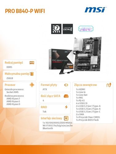 Płyta główna MSI PRO B840-P WIFI na Arena.pl