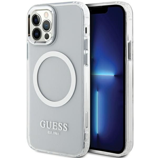 Etui Guess do iPhone 12, iPhone 12 Pro, Srebrny, MagSafe zdjęcie 1
