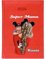 KALENDARZ A5 2026 TYGODNIOWY terminarz PREZENT SUPER MAMA Z IMIENIEM