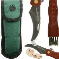 SKŁADANY NÓŻ SCYZORYK DO GRZYBÓW 25CM ZE SZCZOTECZKĄ I POKROWCEM PRAKTYCZNY