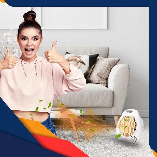 TERMOWENTYLATOR GRZEJNIK ELEKTRYCZNY FARELKA OGRZEWACZ Z TERMOSTATEM na Arena.pl