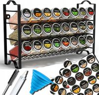 STOJAK NA PRZYPRAWY 24 SZKLANE SŁOICZKI POJEMNIKI ORGANIZER +144