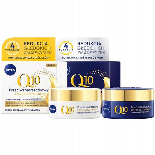 NIVEA Q10 Nawilżający krem do twarzy przeciwzmarszczkowy dzień i noc 2x50ml na Arena.pl