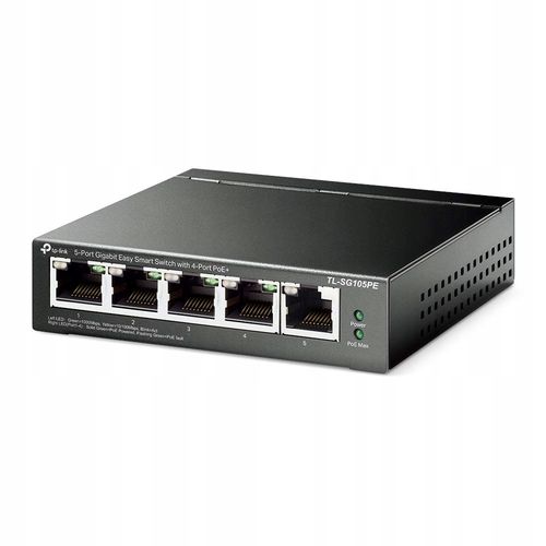 Switch TP-Link 5p TL-SG105PE (5x10/100/1000Mbit, 4xPoE+) na Arena.pl
