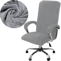 POKROWIEC NA FOTEL OBROTOWY WELUR AKSAMIT SZARY