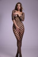 fishnet catsuit safiya- black