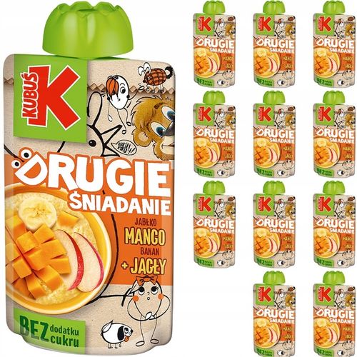 KUBUŚ Mus Drugie Śniadanie Mango Banan Kasza Jaglana 12x 100g na Arena.pl