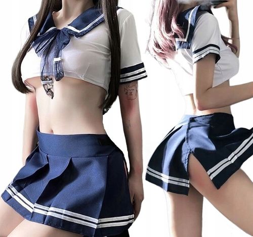 KOSTIUM STRÓJ PRZEBRANIE EROTYCZNE NIEGRZECZNA UCZENNICA ZESTAW na Arena.pl