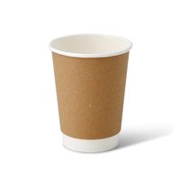 kubek papierowy dwuściankowy kraft, dyspersja 350 ml, śr. 90 mm, 25 szt.