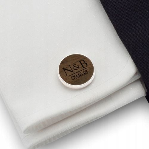 Spinki do mankietów Grawer Inicjały Data | Srebro na Arena.pl