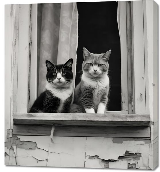 Obraz 90x100cm Para w Oknie zdjęcie 1