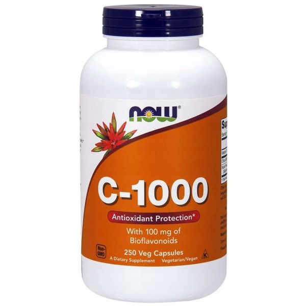 NOW Foods Vitamin C-1000 & Bioflavonoids 100mg WIT.C BIOFLAWONOIDY VEGE 250 zdjęcie 5
