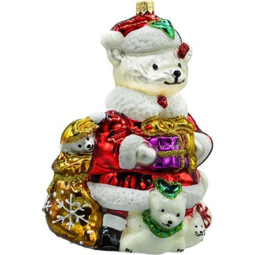 Bombka choinkowa: Mikołajowy Miś z Prezentami na Arena.pl