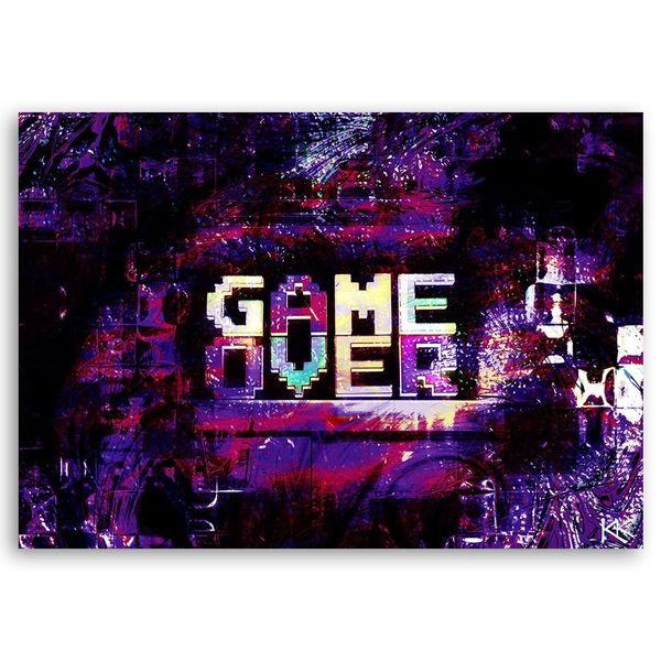 Emaga Obraz na płótnie, Abstrakcyjny napis Game Over - 120x80 zdjęcie 3
