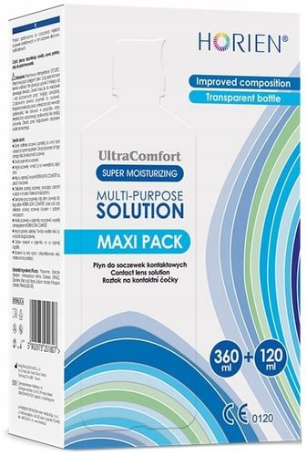 HORIEN ULTRA COMFORT MAXI PACK 360ML+ 100ML PŁYN DO SOCZEWEK na Arena.pl