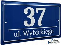 Tabliczka Adresowa METALOWA TŁOCZONA - NIEBIESKA - UV