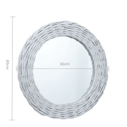 Lustro, białe, 80 cm, wiklinowe na Arena.pl
