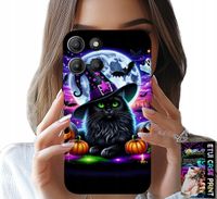 ETUI DO MOTOROLA MOTO G15 - CZARNY KOTEK HALLOWEEN SALEM DYNIA WZORY