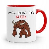 Kubek Czerwony Prezent Dla Brata Brat To Bestia Z Nadrukiem Ze Zdjęciem
