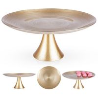 Patera ZŁOTA SZKLANA nóżce na tort ciasto desery babeczki przekąski taca