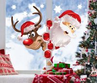 MIKOŁAJ RENIFER Naklejki świąteczne OKNO 65x45cm