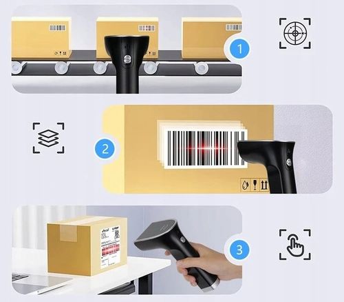 Bezprzewodowy skaner czytnik kodów kreskowych QR 1D 2D z bazą ładującą na Arena.pl