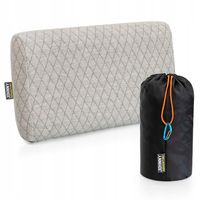 Poduszka podróżna, turystyczna pianka memory JOHNNY ADVENTURE SZARA KRATA