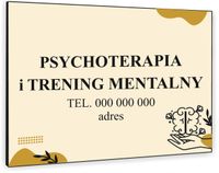 TABLICZKA REKLAMOWA szyld z dibondu nadruk 40x30 cm PSYCHOTERAPIA