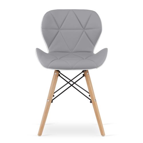 Krzesło LAGO ekoskóra - szaro-białe x 2 na Arena.pl