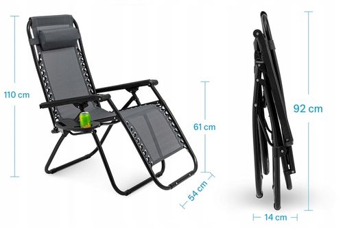 LEŻAK OGRODOWY Z PODNÓŻKIEM OGRODOWY PLAŻOWY AUTOMAT ZERO GRAVITY PÓŁKA na Arena.pl
