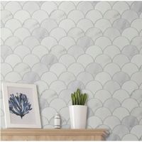 Płytki biały marmur ŁUSKA połysk WACHLARZ POLER