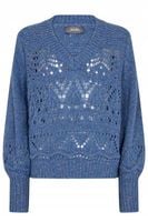 Mos Mosh Livia V-Neck Knit - Quiet Harbor L