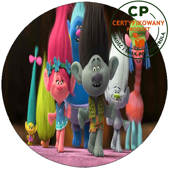 Opłatek na tort Trolls Trolle zdjęcie 1