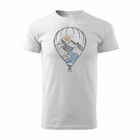 Koszulka z balonem balon górami turystyczna trekkingowa męska biała REGULAR S