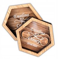 PUDEŁKO na OBRĄCZKI ŚLUBNE personalizowany nadruk na szkle WESELE