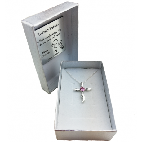 SREBRNY KRZYŻYK OZDOBNY Z CYRKONIĄ SREBRO PRÓBY 925 DOSTĘPNY W RÓŻNYCH KOLORACH na Arena.pl