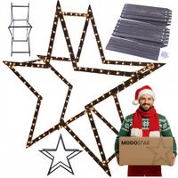 Gwiazda świąteczna 3D składana łatwy montaż ModoStar 189cm drewniana CZARNA