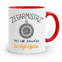 Kubek Czerwony Zegarmistrza To Styl Życia Prezent Z Nadrukiem Ze Zdjęciem