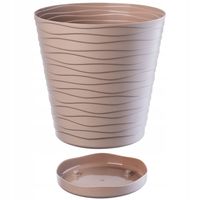 Doniczka Osłonka Na Kwiaty Podstawka Beż 11cm