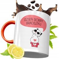 Kubek Pomarańczowy Dla Brata Braciszka Na Prezent Z Nadrukiem Ze Zdjęciem