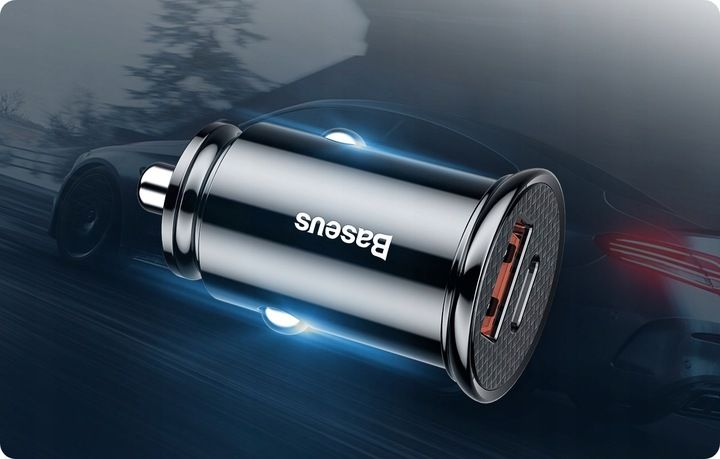 BASEUS MOCNA SZYBKA ŁADOWARKA SAMOCHODOWA USB USB-C TYP-C PD 30W QC 3.0 5A zdjęcie 2