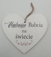 serce wiszące 12x15cm najlepsza babcia na świecie